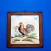 Quadro gallo in campagna cornice in legno pregiato