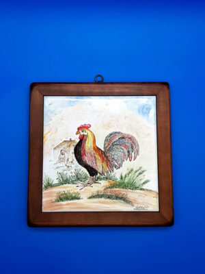 quadro-gallo-in-campagna-cornice-in-legno-pregiato_01 Quadro gallo in campagna cornice in legno pregiato