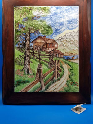 quadro-paesaggio-di-montagna-cornice-legno-pregiato_01 Quadro paesaggio di montagna cornice legno pregiato