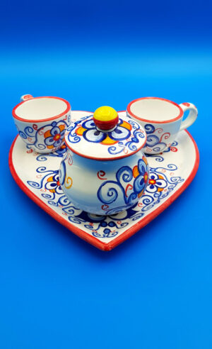 Servizio caffè "Romeo & Juliet" 2 tazzine + zuccheriera