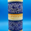 Vaso di fiori graffiato blu