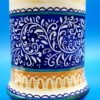 Vaso di fiori graffiato blu