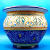 Vaso per piante graffiato blu