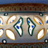 Vaso per piante graffiato blu
