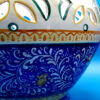 Vaso per piante graffiato blu